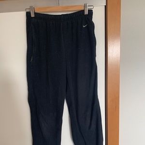 Last call! Nike black fleece pants, ankle zips (S)